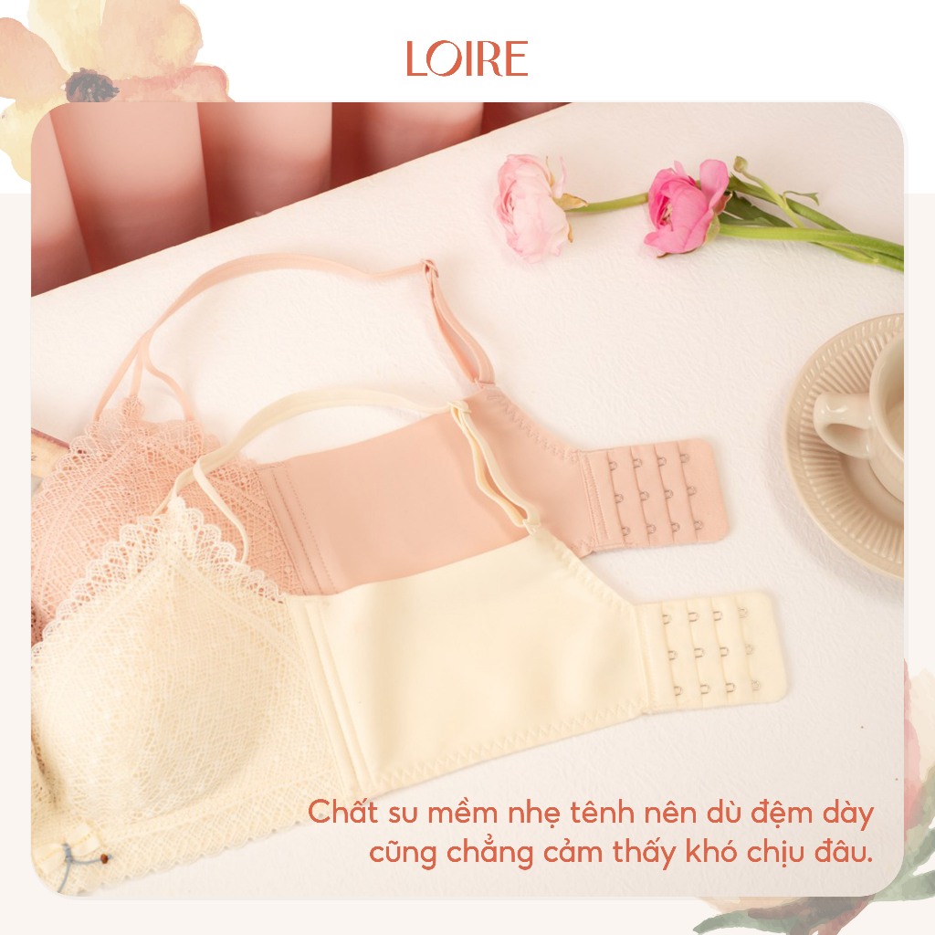 Áo Lót Ren Nâng Ngực Đệm Dày 3cm Quyến Rũ Tạo Form Nâng Đẩy Thoải Mái Loirechic BRPU124