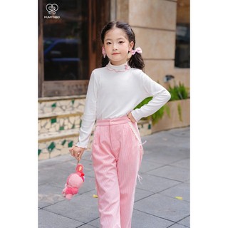COMBO 2 Áo giữ nhiệt Thu Đông bé gái HUMY NGO dài tay chất liệu len tăm mềm mại cho bé từ 15 - 42kg [A85+A86]