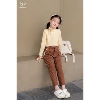 COMBO 2 Áo giữ nhiệt Thu Đông bé gái HUMY NGO dài tay chất liệu len tăm mềm mại cho bé từ 15 - 42kg [A85+A86]
