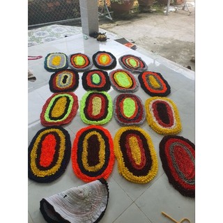 Combo 6 tấm thảm dài tròn hoa văn