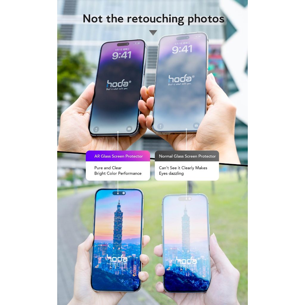 Cường Lực 2.5D Chống Chói Hoda Anti-Reflection Có Khung Hỗ Trợ Dán Tiện Lợi cho iP 17/16 Series