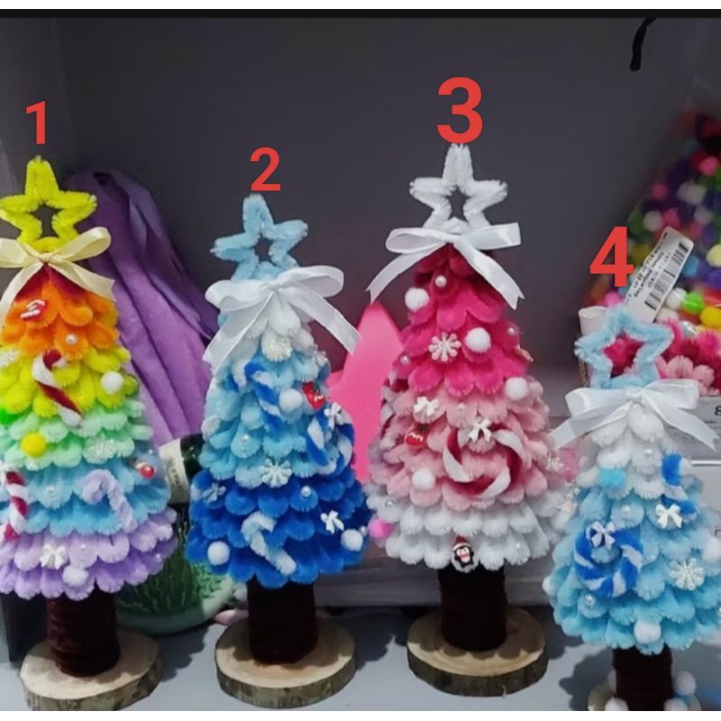 ( Tặng đèn led ) SET NGUYÊN LIỆU Cây Thông 🌲 Noel Mix Màu Quà Tặng Xinh Xắn
