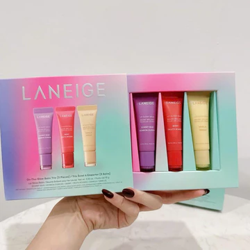 (ĐMN) Set Son Dưỡng Laneige On The Glow Lip Balm 3 Tuýp Fullsize