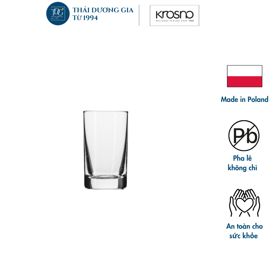 Bộ 6 ly shot rượu mạnh 30ml Krosno thủy tinh cao cấp Ba Lan – 789019 | Thái Dương Gia