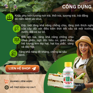 Phân Bón Lá Amino Quelant Ca (Canxi) Chống Thối , Nứt Trái, Kích Thích Trái Phát Triển (100ml)