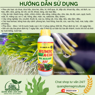 Phân Bón Hữu Cơ Acid Humic 322 Vàng Mỹ - Kích Rễ - Giải Độc - Cải Tạo Đất (Chai 1 Lít)