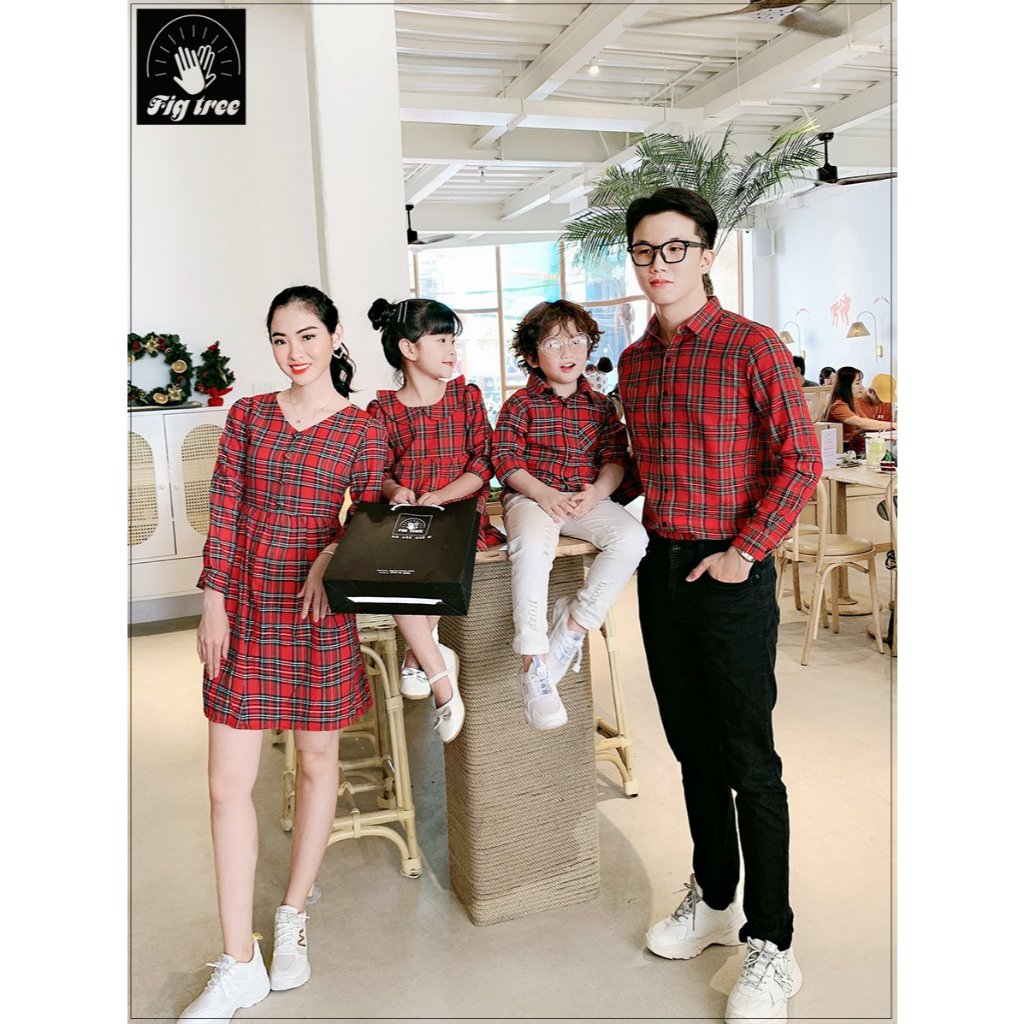 Đồng Phục Gia Đình Caro Đỏ Noel Đi Tiệc, Chơi Tết, Chụp Hình Siêu Xinh, Hàng có size, Kèm Feedback