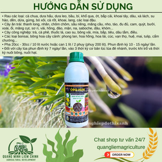 Phân Bón Lá Org-Hum 1 Lít Bổ Sung Humic Acid Và Fulvic Acid (Chai 1 Lít) Hoa Lan Hoa Hồng Cây Kiểng