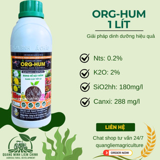 Phân Bón Lá Org-Hum 1 Lít Bổ Sung Humic Acid Và Fulvic Acid (Chai 1 Lít) Hoa Lan Hoa Hồng Cây Kiểng