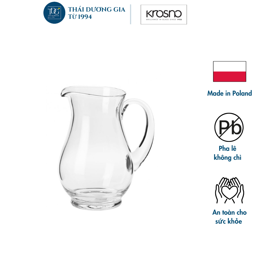 Bình nước, rượu pha lê không chì handmade ELITE 1500ml Ba Lan Krosno - 788326 | Thái Dương Gia