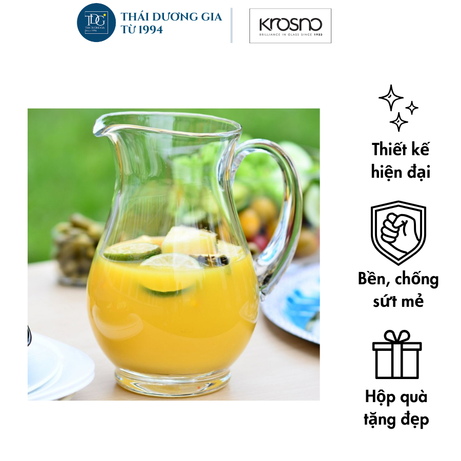 Bình nước, rượu pha lê không chì handmade ELITE 1500ml Ba Lan Krosno - 788326 | Thái Dương Gia