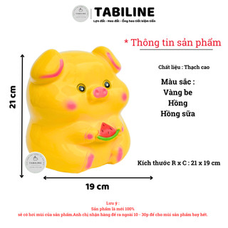 Heo đất ống tiết kiệm tiền lỗ tròn heo dưa hấu size to đẹp LD61 - TABILINE