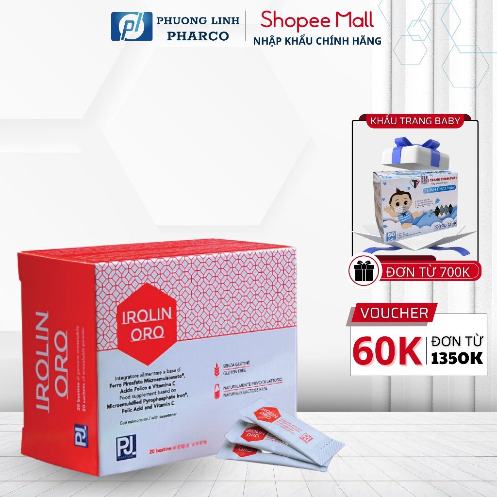 Viên uống bổ sung sắt Irolin Oro hỗ trợ tạo máu, giúp giảm nguy cơ ...