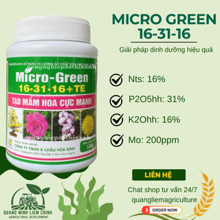 Phân Bón NPK Vi Lượng Micro Green 16-31-16 Tạo Mầm Hoa Cực Mạnh - Hũ 100gram