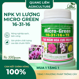 Phân Bón NPK Vi Lượng Micro Green 16-31-16 Tạo Mầm Hoa Cực Mạnh - Hũ 100gram