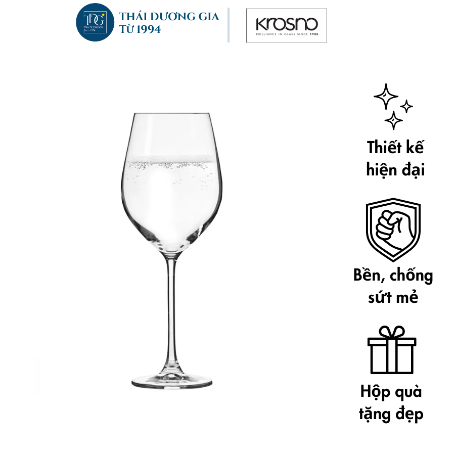 Bộ 6 ly vang đỏ pha lê không chì Splendour 500ml Ba Lan Krosno - 787398 | Thái Dương Gia