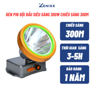Đèn pin đội đầu  siêu sáng chiếu xa 300m công suất 300W pin trâu 3600mAh chống nước