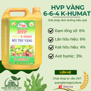 Phân bón lá HVP bội thu vàng 6-6-4 K-Humat trung vi lượng (Can 5 Lít)