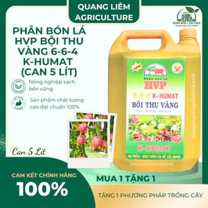 Phân bón lá HVP bội thu vàng 6-6-4 K-Humat trung vi lượng (Can 5 Lít)