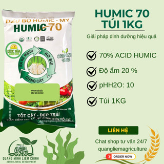 Phân Hữu Cơ Sinh Học Đậm Đặc Humic 70 Đầu Bò, Ra Rễ Mạnh, Nở Bụi, Cứng Cây - Túi 1KG Viên