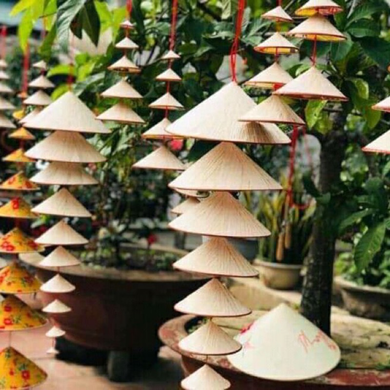 Nón quai thao 38cm Nón Lá Trang Trí Đủ Size Trang Trí Mầm Non,Quán Cà Phê, Nhà Cửa, Cho Trẻ Múa Nón