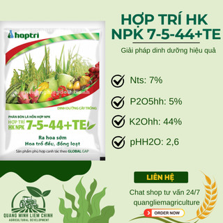 Phân Bón Lá Hỗn Hợp Hợp Trí HK NPK 7-5-44+Te Ra Hoa Sớm, Trổ Đều (250gram)