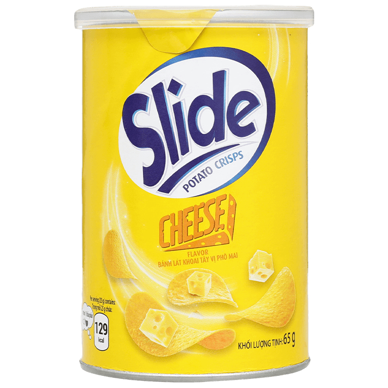 Snack khoai tây vị phô mai Slide lon 65g | Shopee Việt Nam