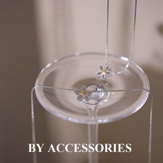 Dây chuyền nữ titan kiểu mì phối mặt hoa cúc nhỏ xinh không gỉ WN24110 BY ACCESSORIES