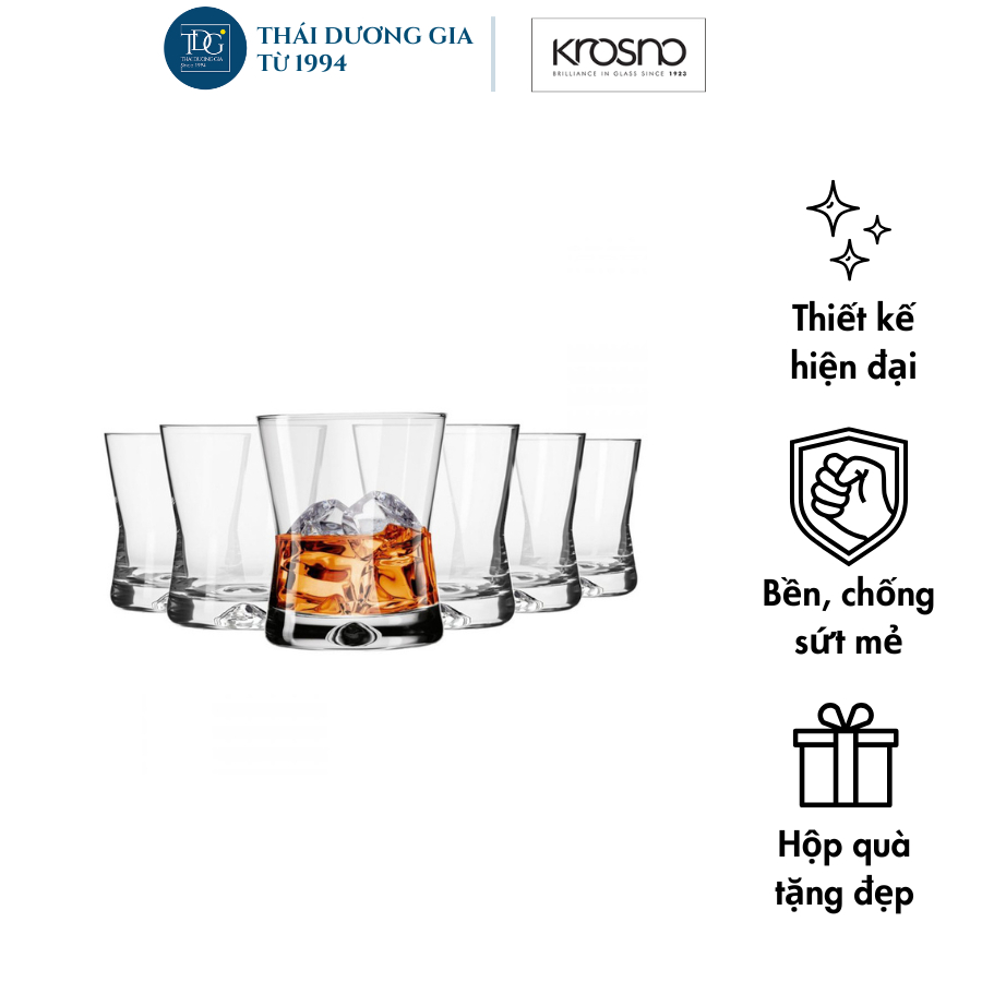 Bộ 6 cốc rượu mạnh 290ml Ba Lan Krosno X-line-87428