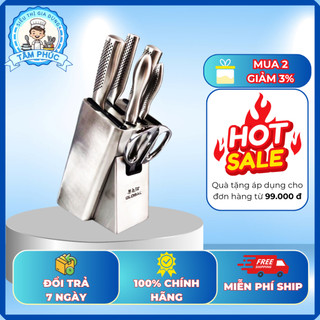 Bộ Dao Bếp Cao Cấp Nhật Bản – 7 Món Đa Năng, Chất Liệu Cromova 18 Chính Hãng!