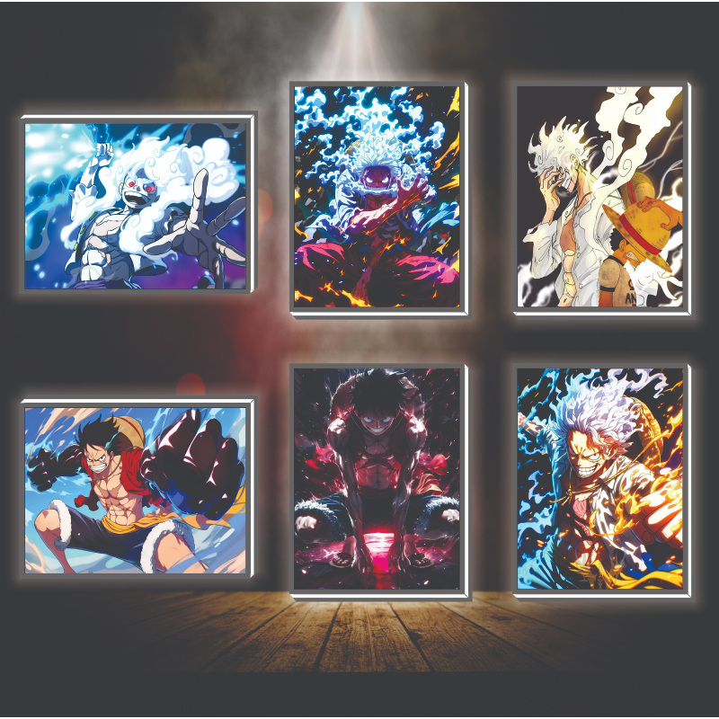 Tranh đèn led 3D đổi màu Luffy - Tranh đèn led 3D ANIME trang trí bàn làm việc, đèn ngủ