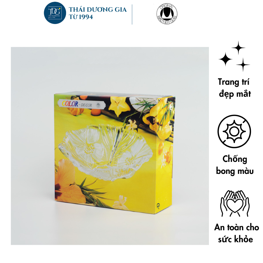 Bát thủy tinh màu vàng thả hoa, đựng hoa quả Walther-Glas: Miranda Sunflower - 1400260