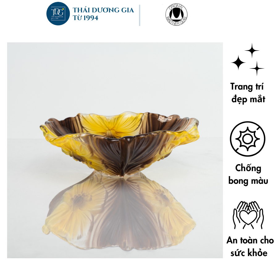 Bát thủy tinh màu vàng thả hoa, đựng hoa quả Walther-Glas: Miranda Sunflower - 1400260
