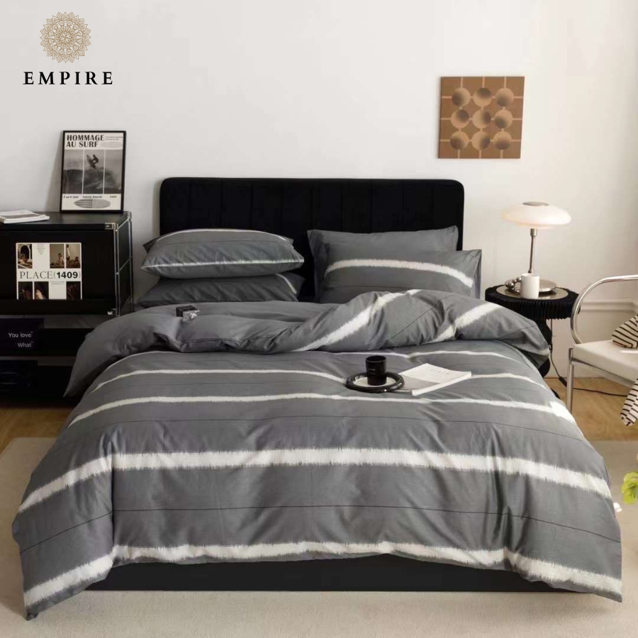 Bộ chăn ga gối cotton EMPIRE set 4 món ga trải giường bo chun drap đủ size - EMPIRE  Bedding & Decor
