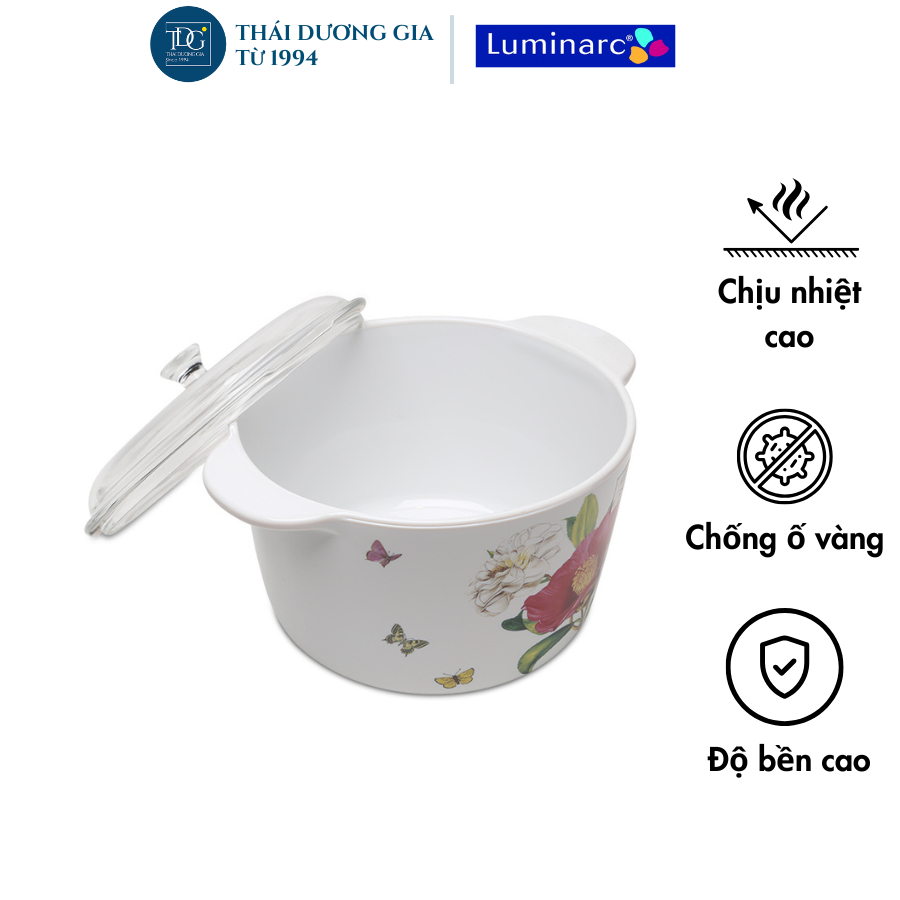 Nồi sứ thủy tinh hoa trà đỏ Luminarc 3 lít sản xuất tại Pháp 51660 | Thái Dương Gia