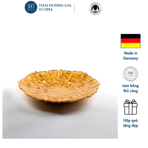 Đĩa thủy tinh màu vàng 24cm Walther-Glas Rocks Golddecor – Thả hoa, đựng hoa quả | Thái Dương Gia