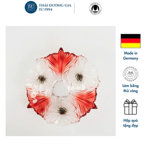 Bát thủy tinh màu đỏ 38cm thả hoa, đựng hoa quả Walther-Glas: Miranda Satin Red Black-1400175