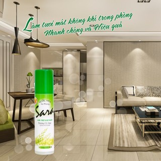 Chai xịt phòng Sara 220ml hương cỏ may khử mùi thơm lâu đến 5h - SPCa000002
