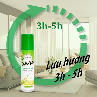 Chai xịt phòng Sara 220ml hương cỏ may khử mùi thơm lâu đến 5h - SPCa000002