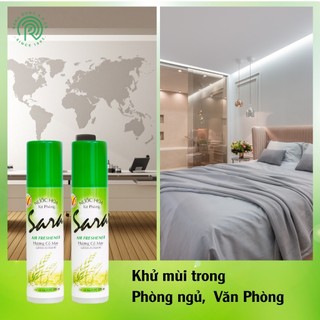 Chai xịt phòng Sara 220ml hương cỏ may khử mùi thơm lâu đến 5h - SPCa000002