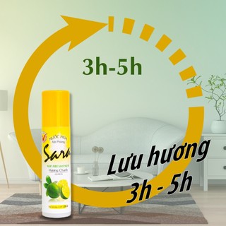 Chai xịt phòng Sara 220ml hương chanh khử mùi thơm lâu đến 5h - SPCa000003