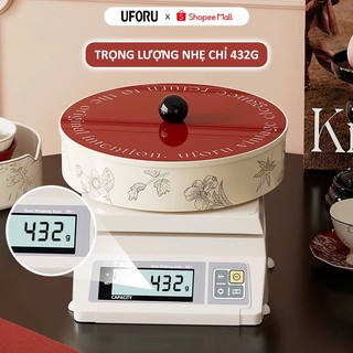 Khay Mứt Tròn 4 Ngăn UFORU Đựng Bánh Kẹo Tết Kiểu Dáng Đẹp Chất Liệu Nhựa PET Cao Cấp An Toàn - UFM700