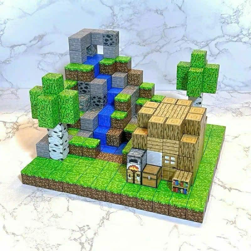 Khối Minecraft Nam Châm Đồ Chơi Mô Hình Lắp Ráp Khối Xây Dựng Từ Tính ...