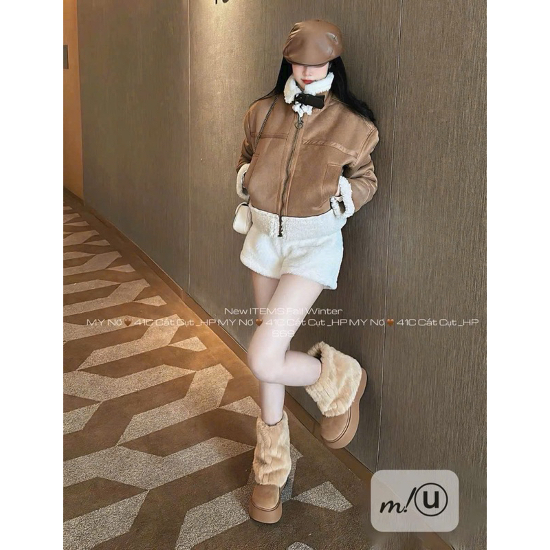 Boot lông gập gấu về phiên bản cổ cao