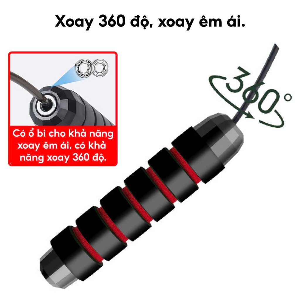 Ảnh - JR100 ĐỎ Dây Nhảy Thể Lực Đàn Hồi, Hỗ Trợ Luyện Tập Thể Dục tại nhà bọc nhựa PVC cao cấp 2