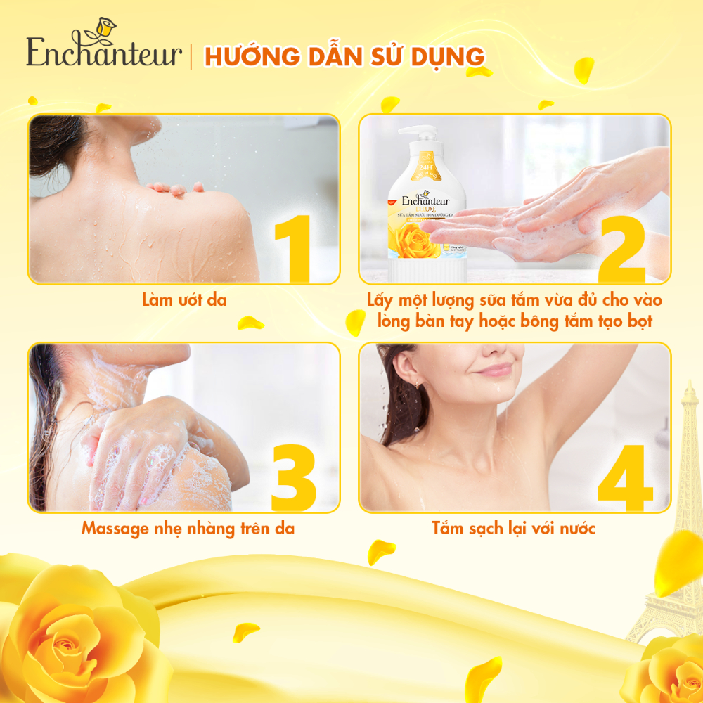 Ảnh Sữa tắm trắng da hương nước hoa Pháp Enchanteur White 650g - Trắng mịn lưu hương với Kem sữa tươi & Niacinamide 2