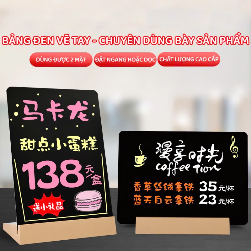 Bảng Đen Để Bàn Viết Tay - Bảng Menu Thích Hợp Cho Ghi Chú và Trang Trí Không Gian