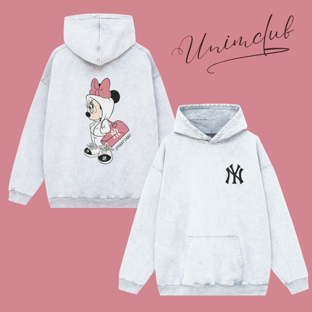 Áo Đôi Hoodie Mickey NY Đeo Túi Nhiều Màu Vải Nỉ Chân Cua Cao Cấp Unim Store-HD08