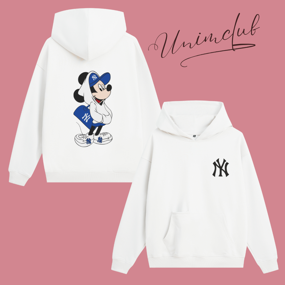 Áo Đôi Hoodie Mickey NY Đeo Túi Nhiều Màu Vải Nỉ Chân Cua Cao Cấp Unim Store-HD08