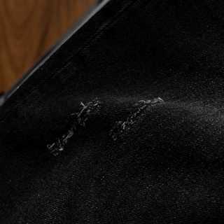 Quần Jeans nam R&G đen cào wash, dáng basic, quần bò nam ống đứng phom dáng trẻ trung
